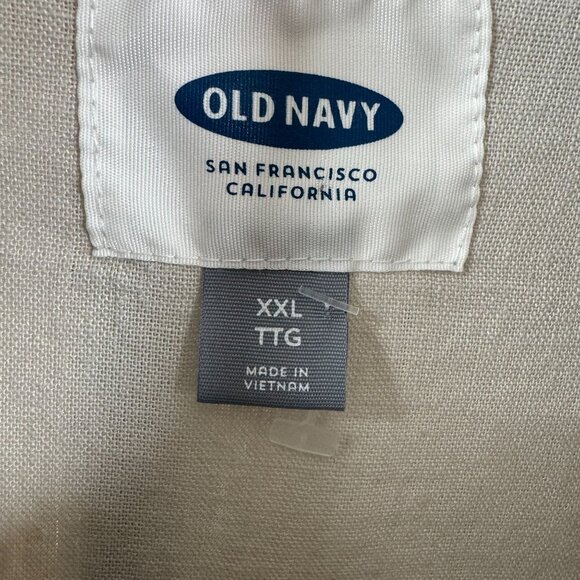 Old Navy Linen Blend Utility Jacket Womens Size XXL Full Zip Drawstring Chore - Picture 4 of 7